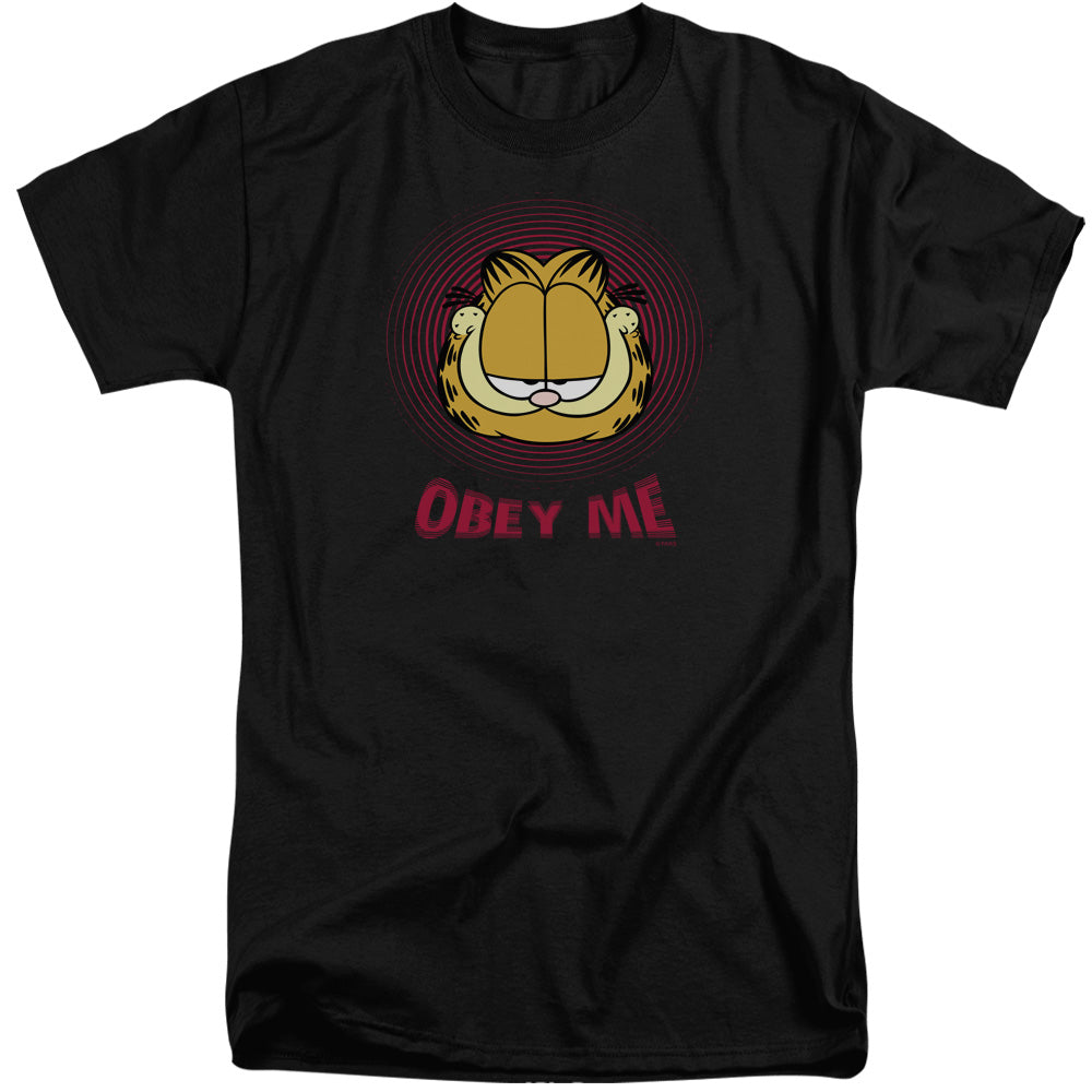 Garfield - Obey Me - Short Sleeve Adult Tall - Black T-shirt