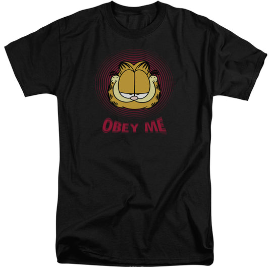 Garfield - Obey Me - Short Sleeve Adult Tall - Black T-shirt