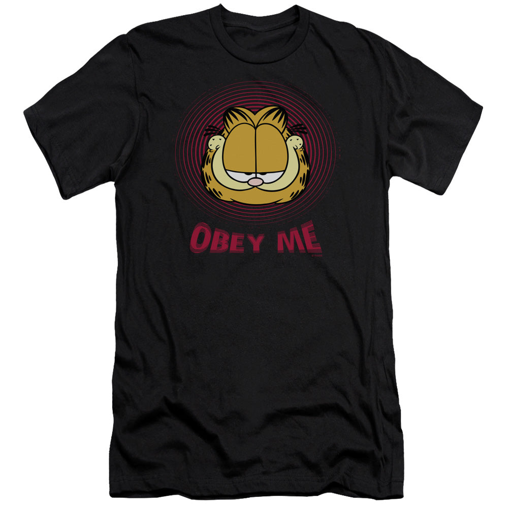 Garfield - Obey Me-premuim Canvas Adult Slim Fit 30/1 - Black