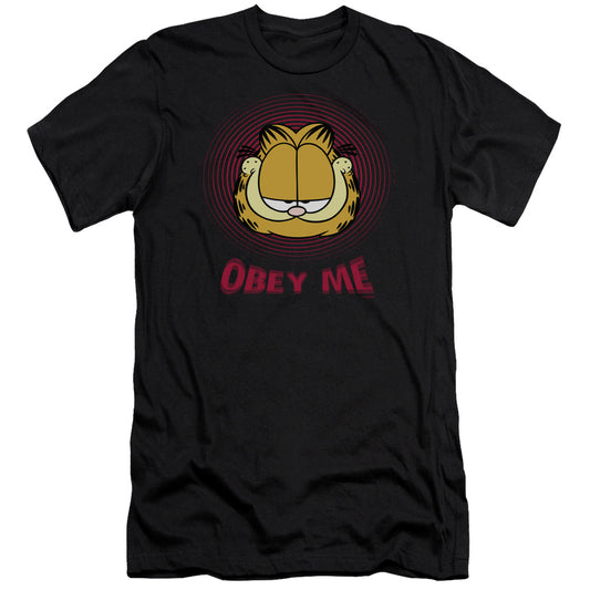 Garfield - Obey Me-premuim Canvas Adult Slim Fit 30/1 - Black