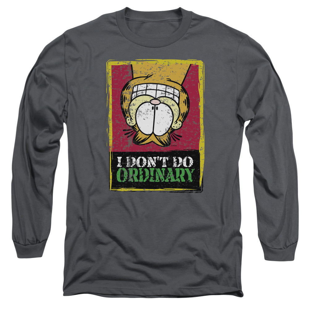 Garfield - I Dont Do Ordinary - Long Sleeve Adult 18/1 - Charcoal T-shirt