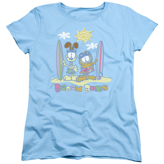 Garfield - Beach Bums - Short Sleeve Womens Tee - Light Blue T-shirt