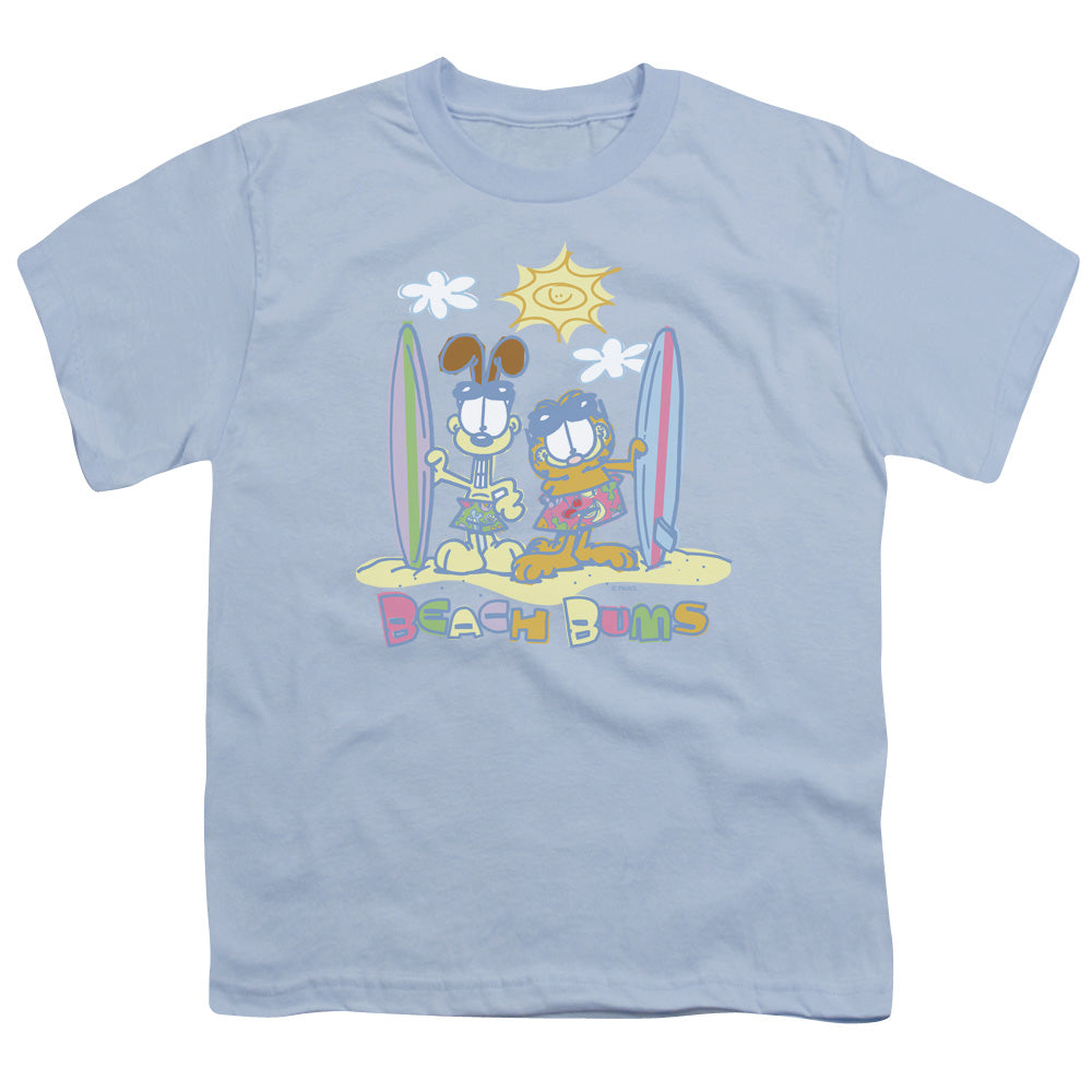 Garfield - Beach Bums - Short Sleeve Youth 18/1 - Light Blue T-shirt