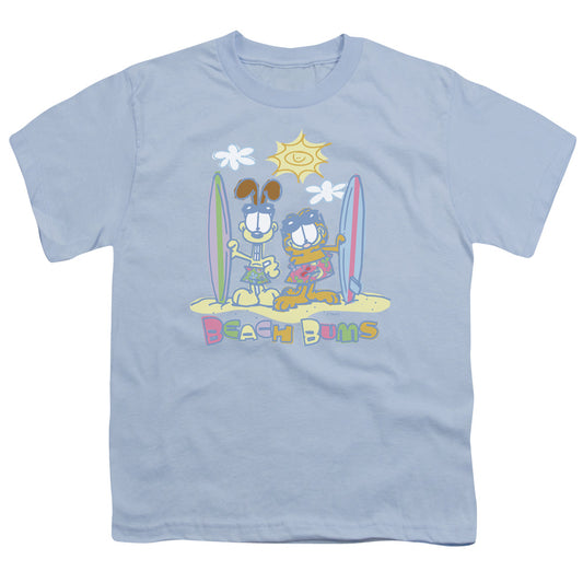 Garfield - Beach Bums - Short Sleeve Youth 18/1 - Light Blue T-shirt