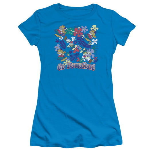 Garfield - Go Hawaiian - Short Sleeve Junior Sheer - Turquoise T-shirt