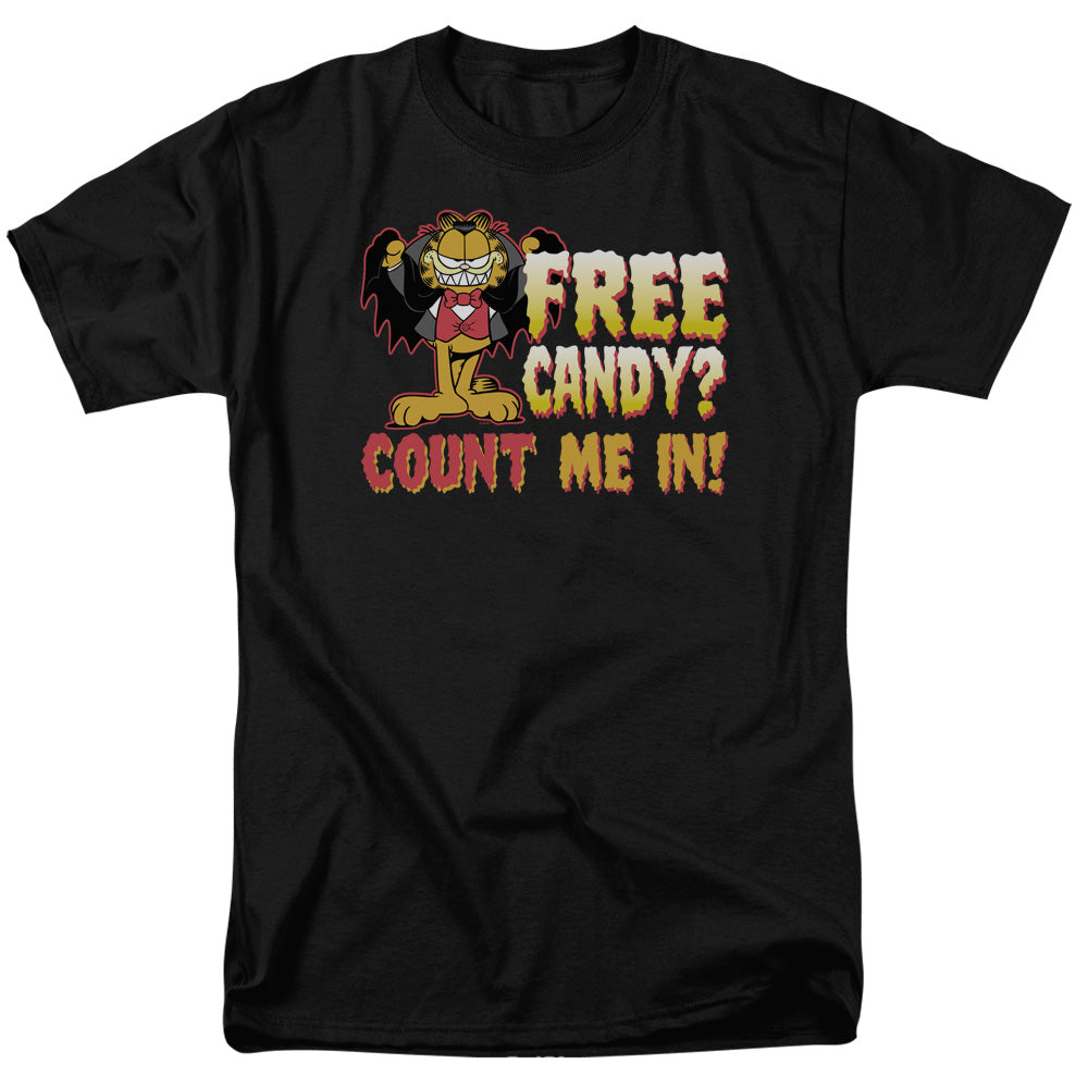 Garfield - Count Me In - Short Sleeve Adult 18/1 - Black T-shirt