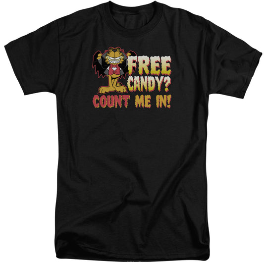 Garfield - Count Me In - Short Sleeve Adult Tall - Black T-shirt