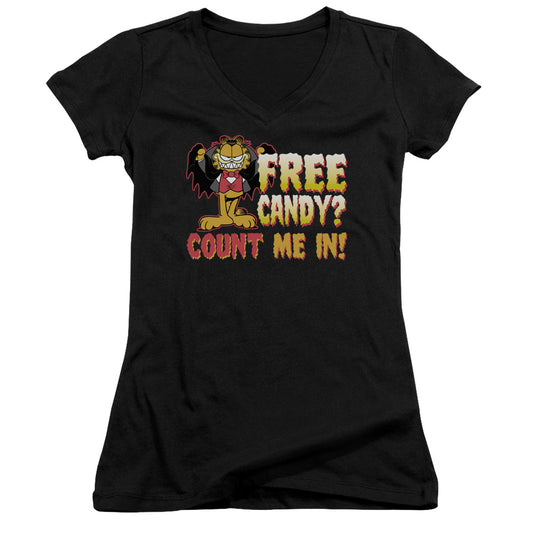 Garfield - Count Me In - Junior V-neck - Black