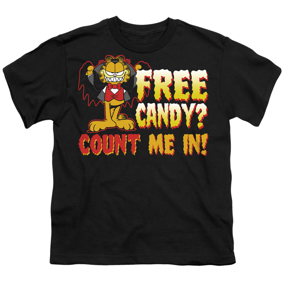 Garfield - Count Me In - Short Sleeve Youth 18/1 - Black T-shirt