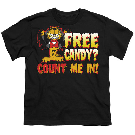 Garfield - Count Me In - Short Sleeve Youth 18/1 - Black T-shirt