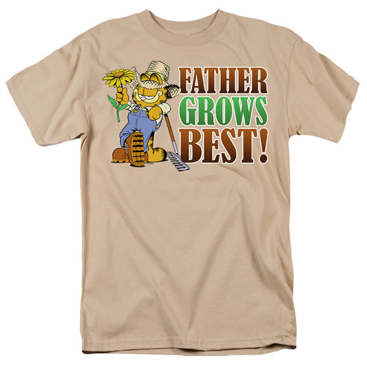 Garfield - Father Grows Best - Short Sleeve Adult 18/1 - Sand T-shirt