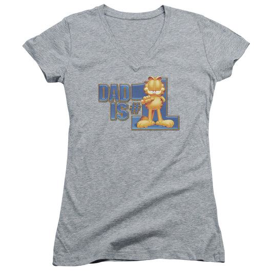Garfield - Dad Is Number One - Junior V-neck - Athletic Heather