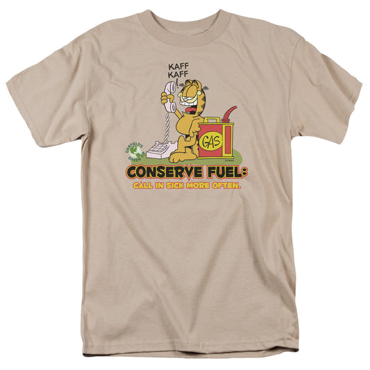 Garfield - Call In Sick - Short Sleeve Adult 18/1 - Sand T-shirt
