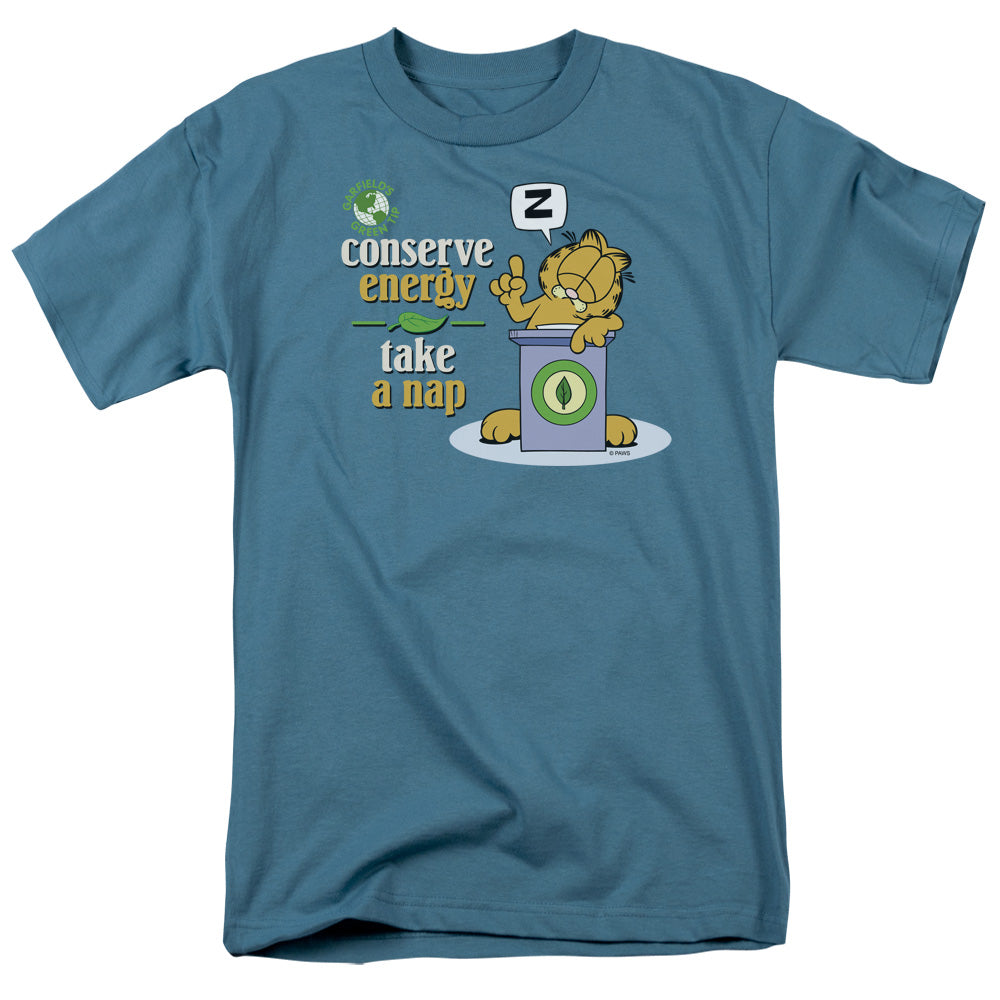 Garfield - Conserve Energy - Short Sleeve Adult 18/1 - Slate T-shirt
