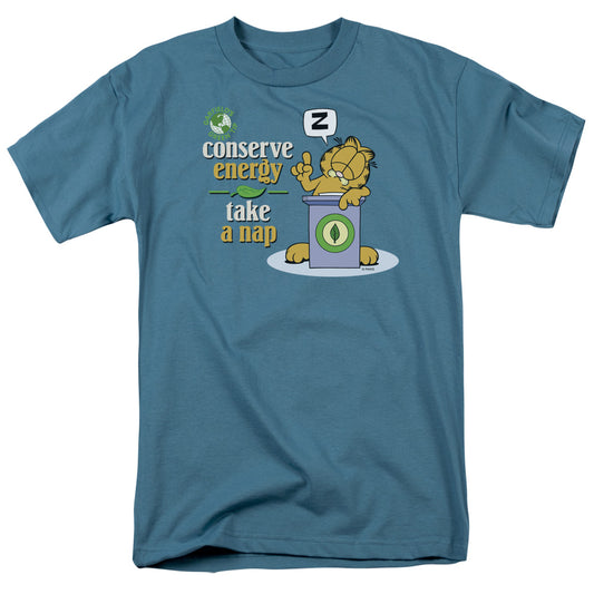 Garfield - Conserve Energy - Short Sleeve Adult 18/1 - Slate T-shirt