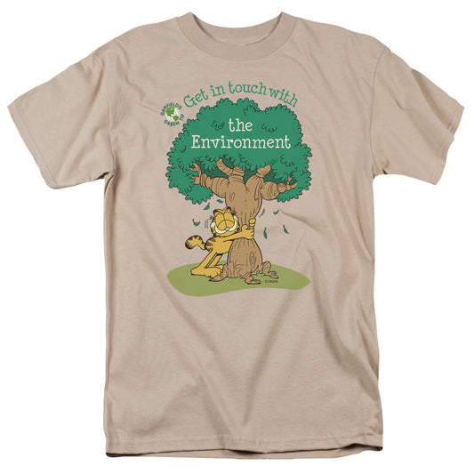 Garfield - Get In Touch - Short Sleeve Adult 18/1 - Sand T-shirt