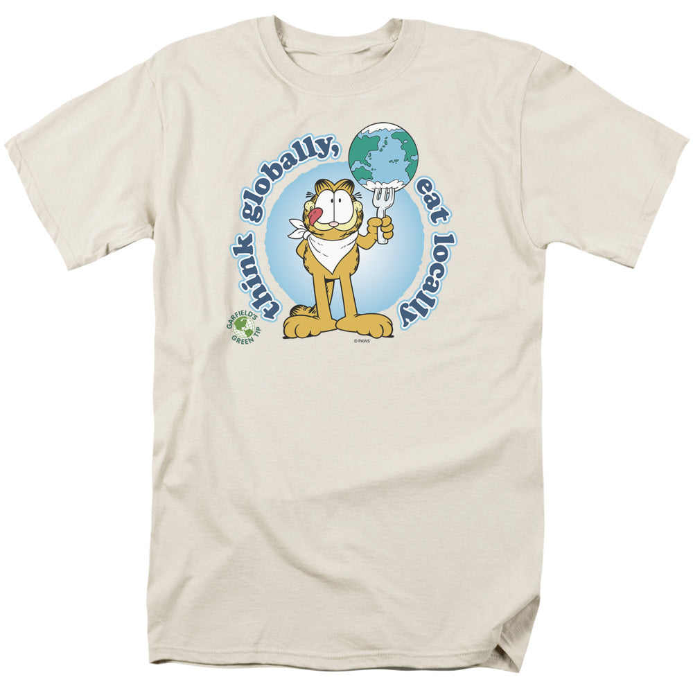 Garfield - Think Globally - Short Sleeve Adult 18/1 - Cream T-shirt