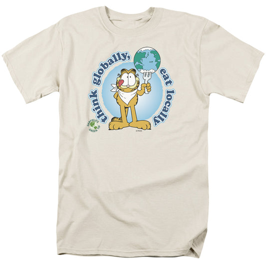 Garfield - Think Globally - Short Sleeve Adult 18/1 - Cream T-shirt