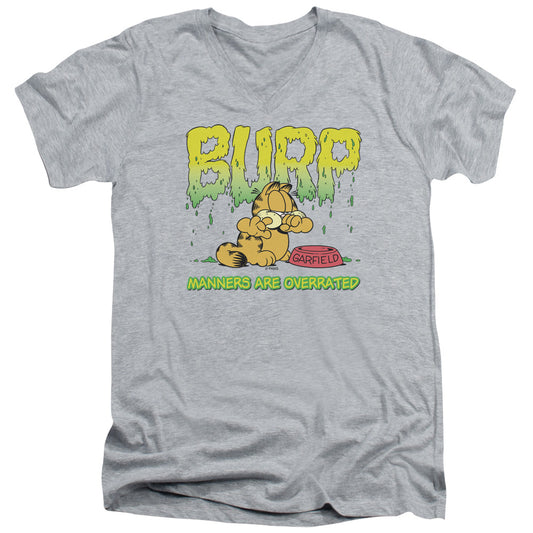Garfield - Manners - Short Sleeve Adult V-neck - Athletic Heather T-shirt