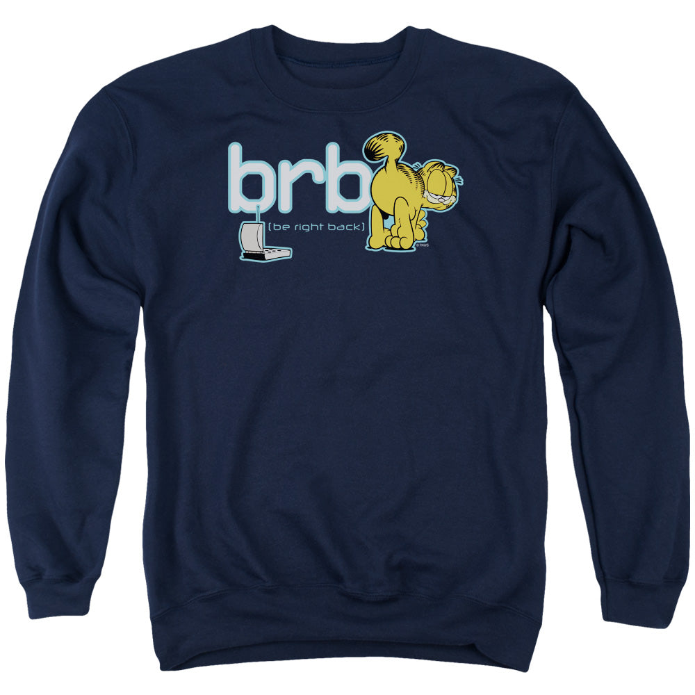 Garfield - Be Right Back - Adult Crewneck Sweatshirt - Navy