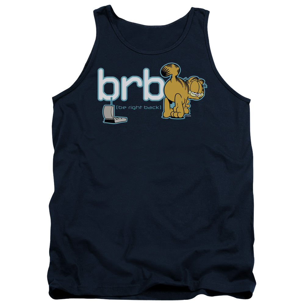 Garfield - Be Right Back - Adult Tank - Navy
