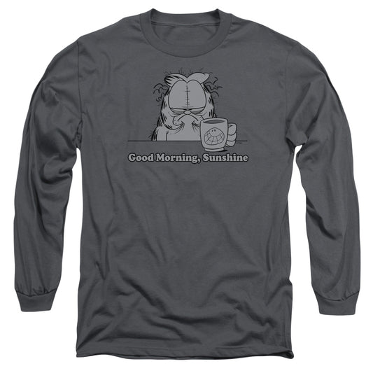 Garfield - Good Morning Sunshine - Long Sleeve Adult 18/1 - Charcoal T-shirt