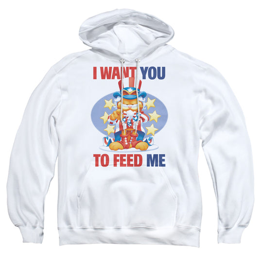 Garfield - I Want You - Adult Pull-over Hoodie - White