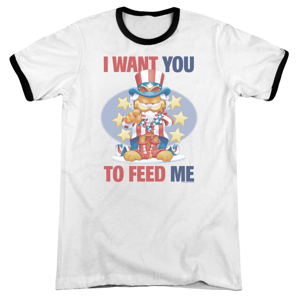 Garfield I Want You - Adult Ringer - White/black