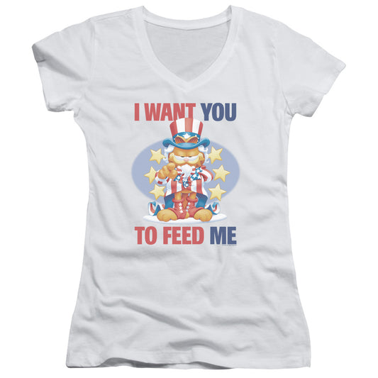 Garfield - I Want You - Junior V-neck - White