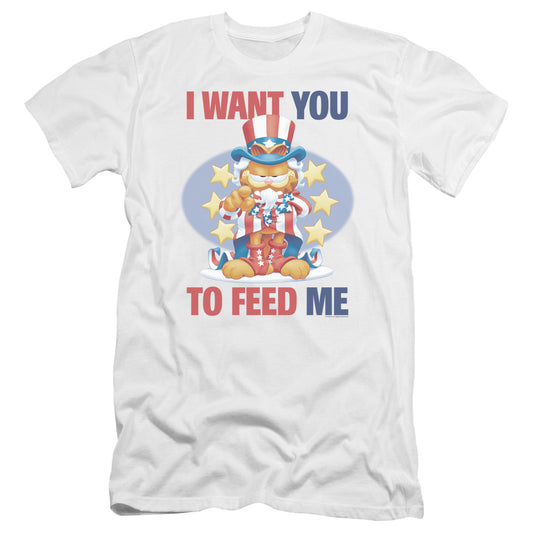 Garfield - I Want You-premuim Canvas Adult Slim Fit 30/1 - White