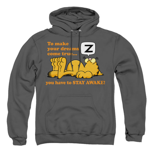 Garfield - Stay Awake - Adult Pull-over Hoodie - Charcoal