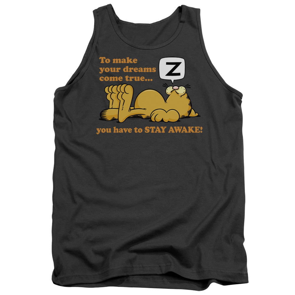 Garfield - Stay Awake - Adult Tank - Charcoal