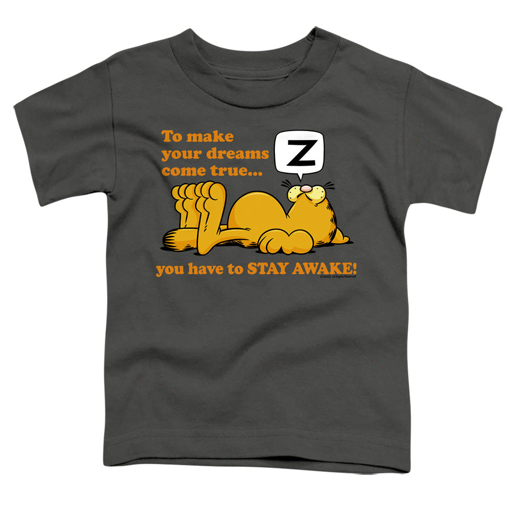 Garfield - Stay Awake - Short Sleeve Toddler Tee - Charcoal T-shirt