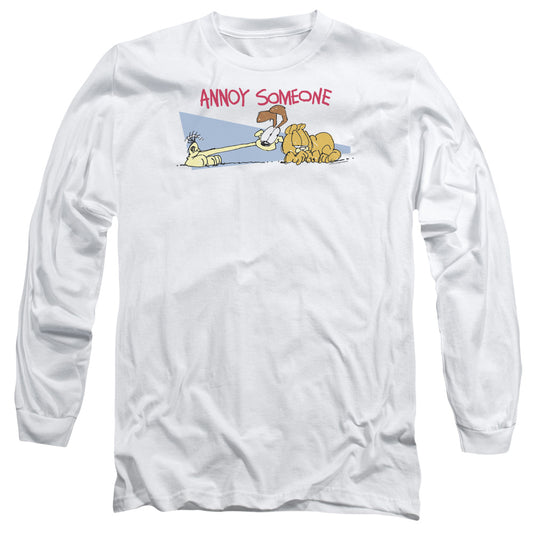 Garfield - Annoy Someone - Long Sleeve Adult 18/1 - White T-shirt