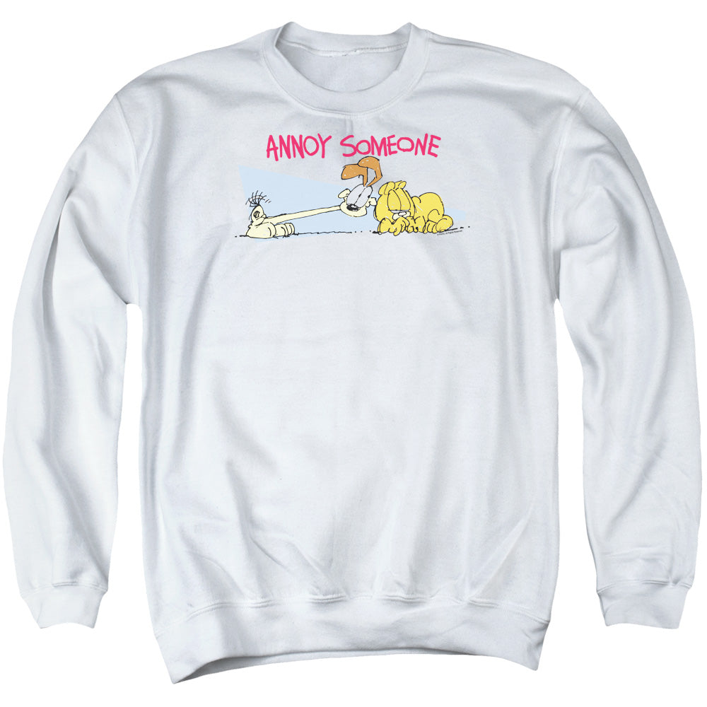 Garfield - Annoy Someone - Adult Crewneck Sweatshirt - White