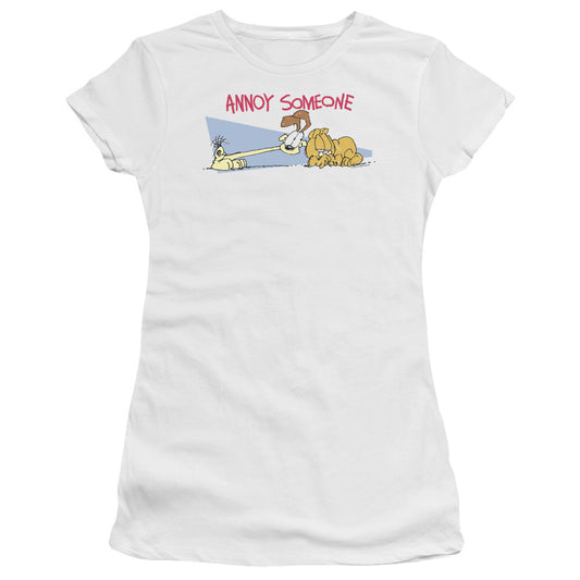 Garfield - Annoy Someone - Short Sleeve Junior Sheer - White T-shirt