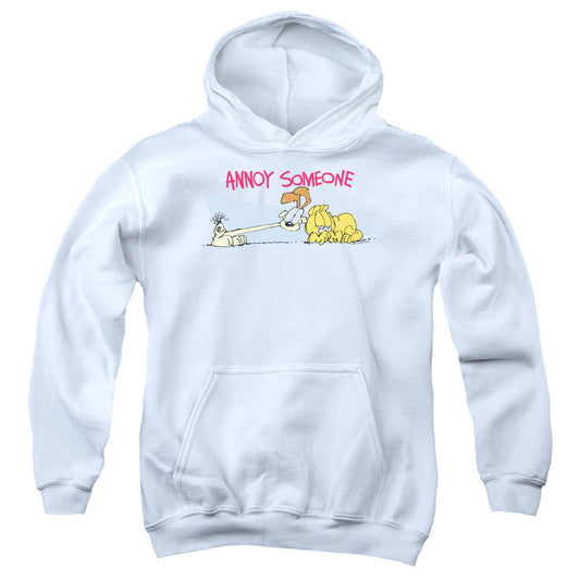Garfield - Annoy Someone - Youth Pull-over Hoodie - White