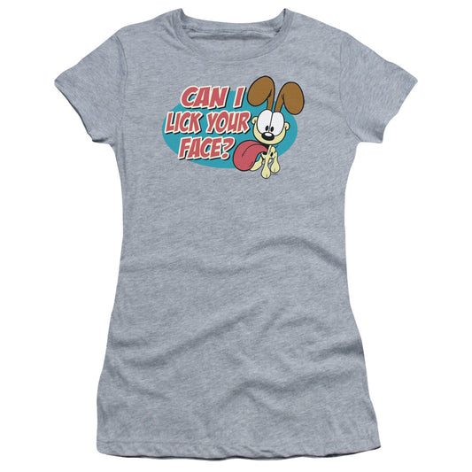 Garfield - Question - Short Sleeve Junior Sheer - Athletic Heather T-shirt