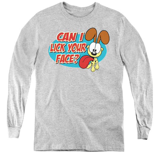 Garfield - Question - Youth Long Sleeve Tee - Athletic Heather