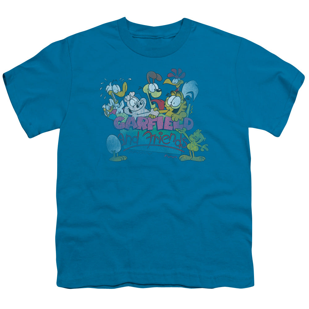 Garfield - Garfield And Friends - Short Sleeve Youth 18/1 - Turquoise T-shirt