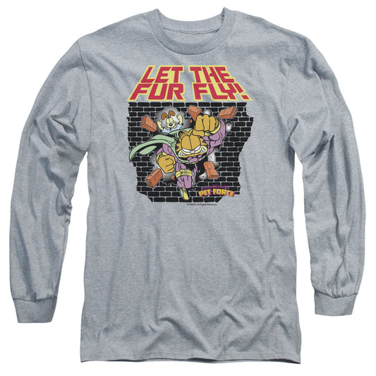 Garfield - Let The Fur Fly - Long Sleeve Adult 18/1 - Athletic Heather T-shirt