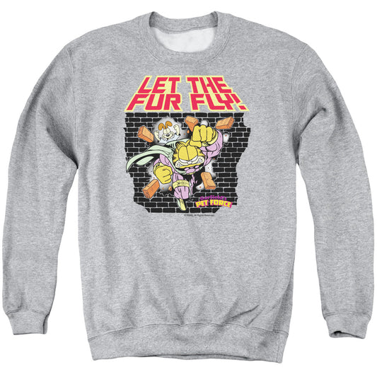 Garfield - Let The Fur Fly - Adult Crewneck Sweatshirt - Athletic Heather
