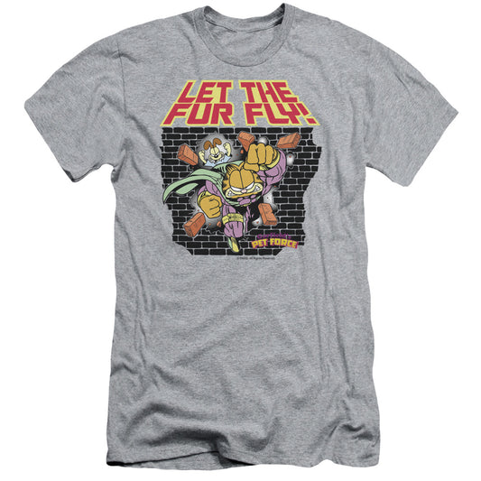 Garfield - Let The Fur Fly - Short Sleeve Adult 30/1 - Athletic Heather T-shirt