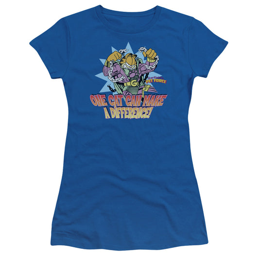 GARFIELD MAKE A DIFFERENCE - S/S JUNIOR SHEER - ROYAL BLUE T-Shirt