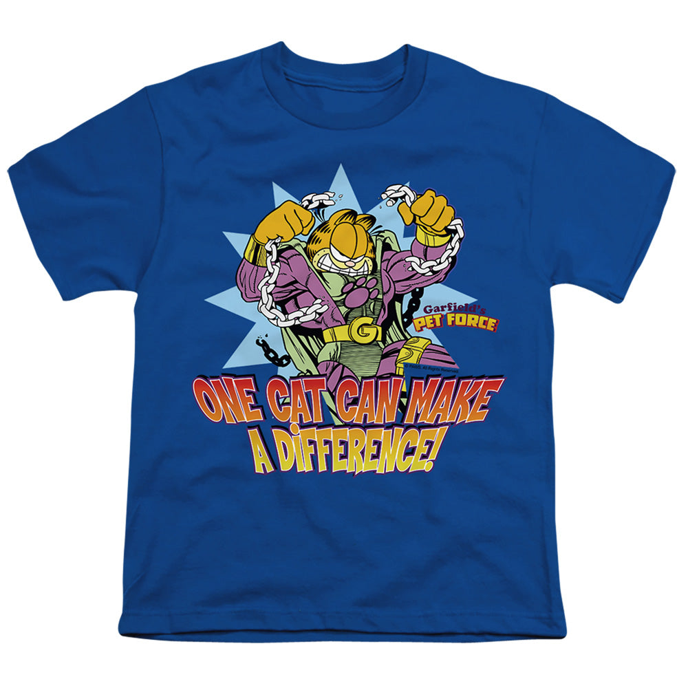 Garfield - Make A Difference - Short Sleeve Youth 18/1 - Royal Blue T-shirt