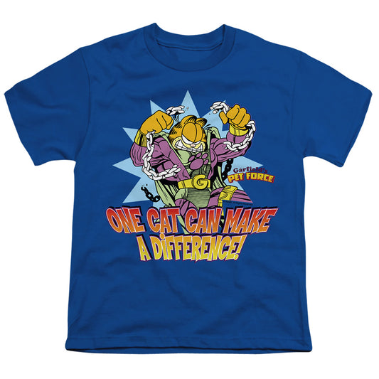 Garfield - Make A Difference - Short Sleeve Youth 18/1 - Royal Blue T-shirt