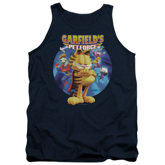 Garfield - Dvd Art - Adult Tank - Navy