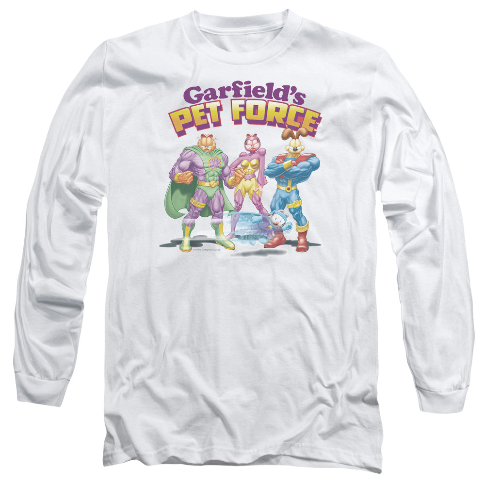 Garfield - Heroes Await - Long Sleeve Adult 18/1 - White T-shirt