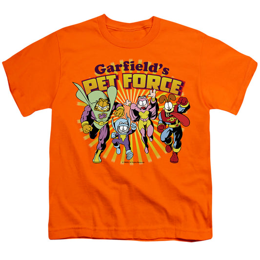 Garfield - Pet Force Burst - Short Sleeve Youth 18/1 - Orange T-shirt