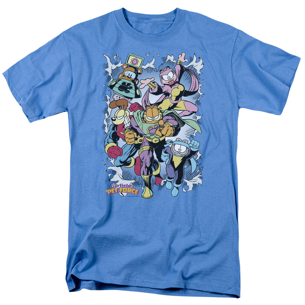 Garfield - Ripped - Short Sleeve Adult 18/1 - Carolina Blue T-shirt